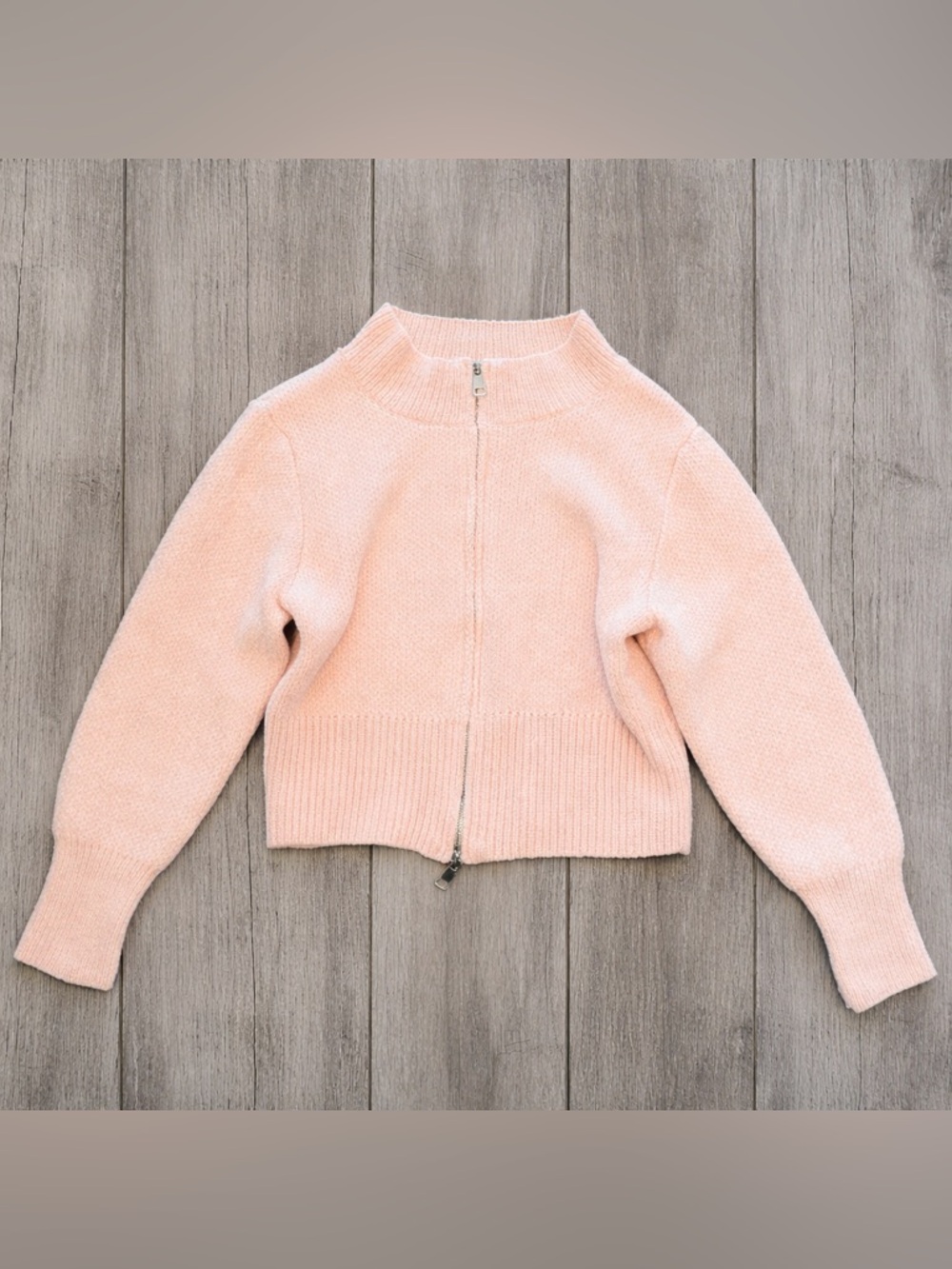 Women's hazel moon soft pink zip up cardigan